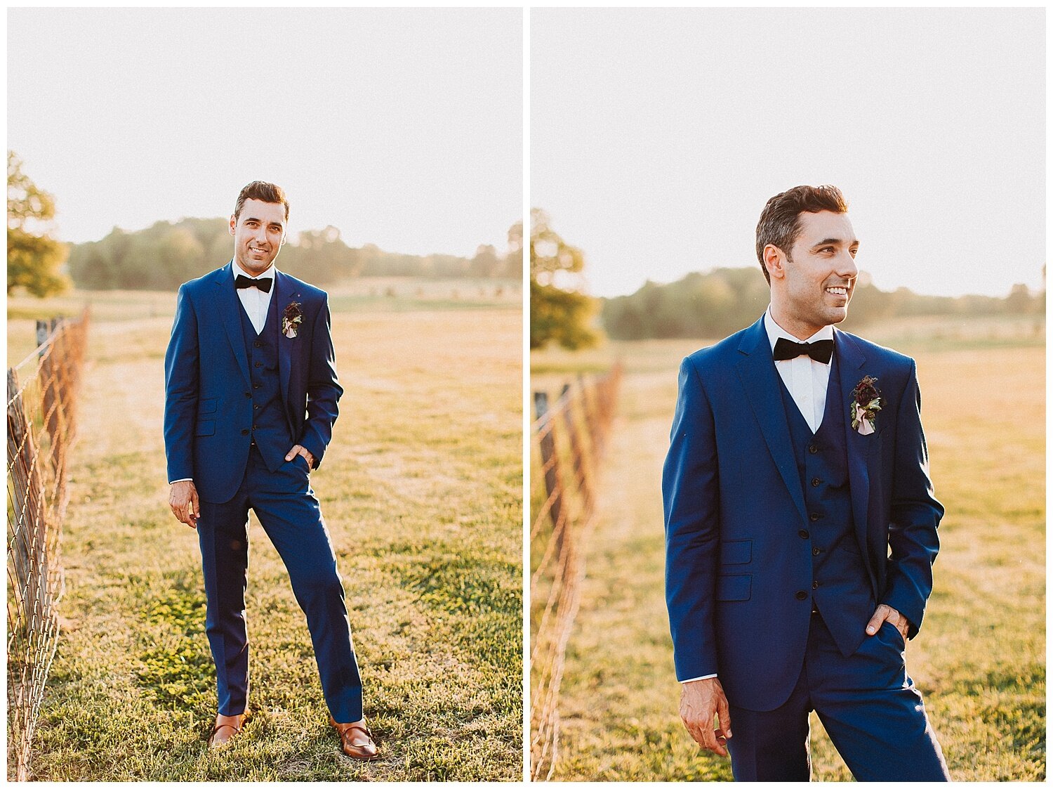 groom in a blue tux