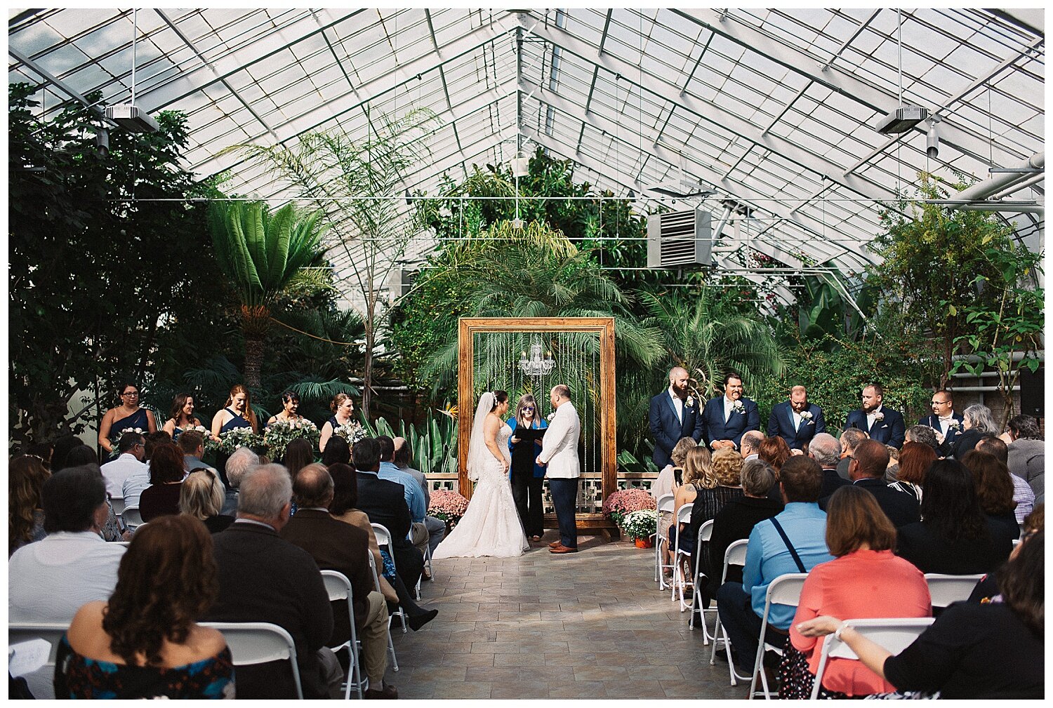 wedding ceremony site at potawatomi greenhouse