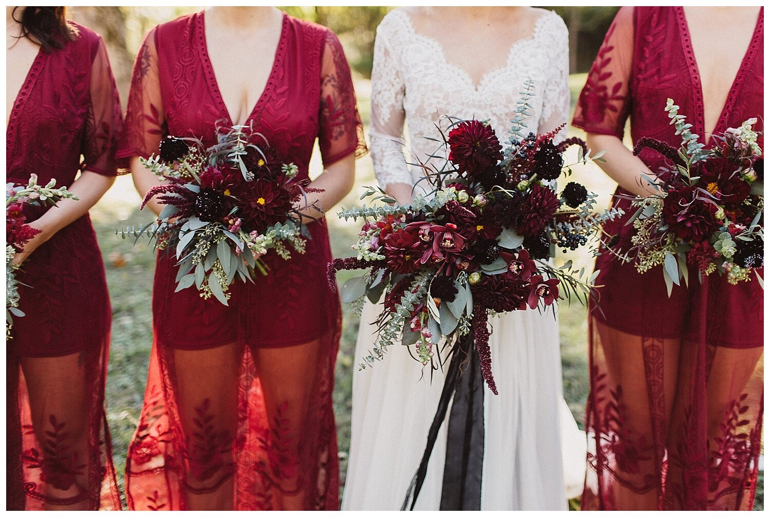 moody and dark fall wedding bouquets by Pomp &amp; Bloom