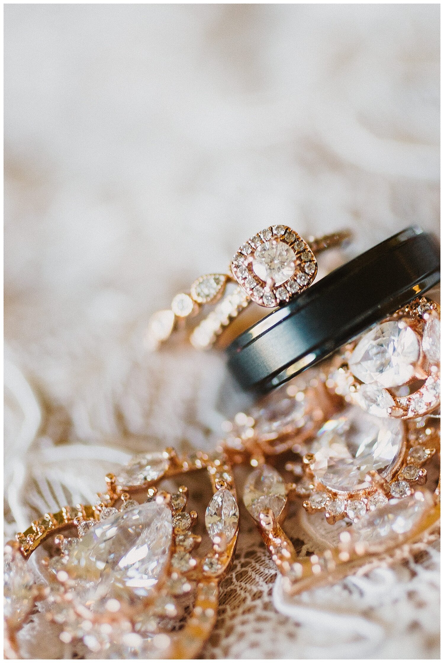 vintage inspired rose gold wedding rings