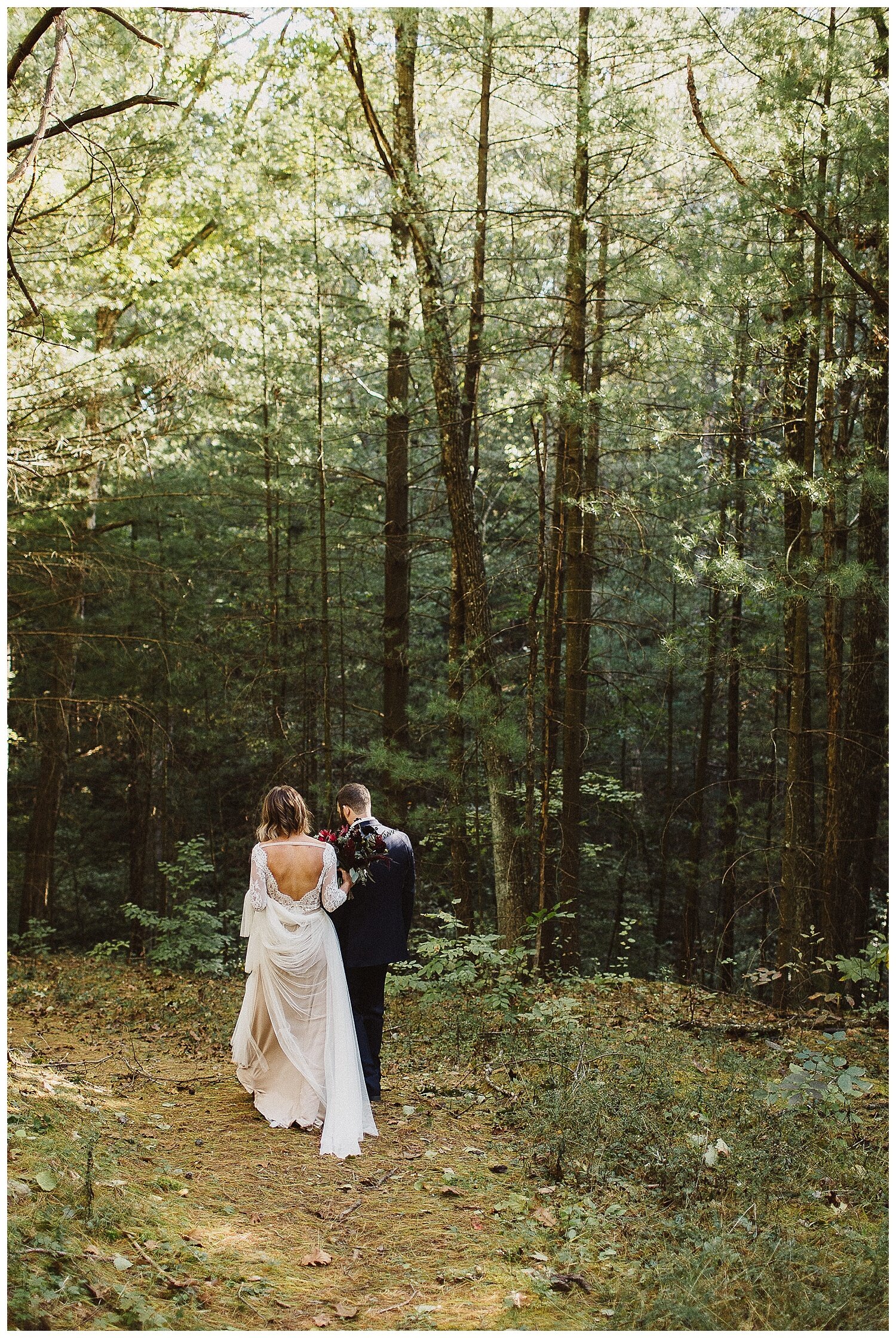 woodsy fall wedding in Nashville, Indiana at The Old Barn at Brown County