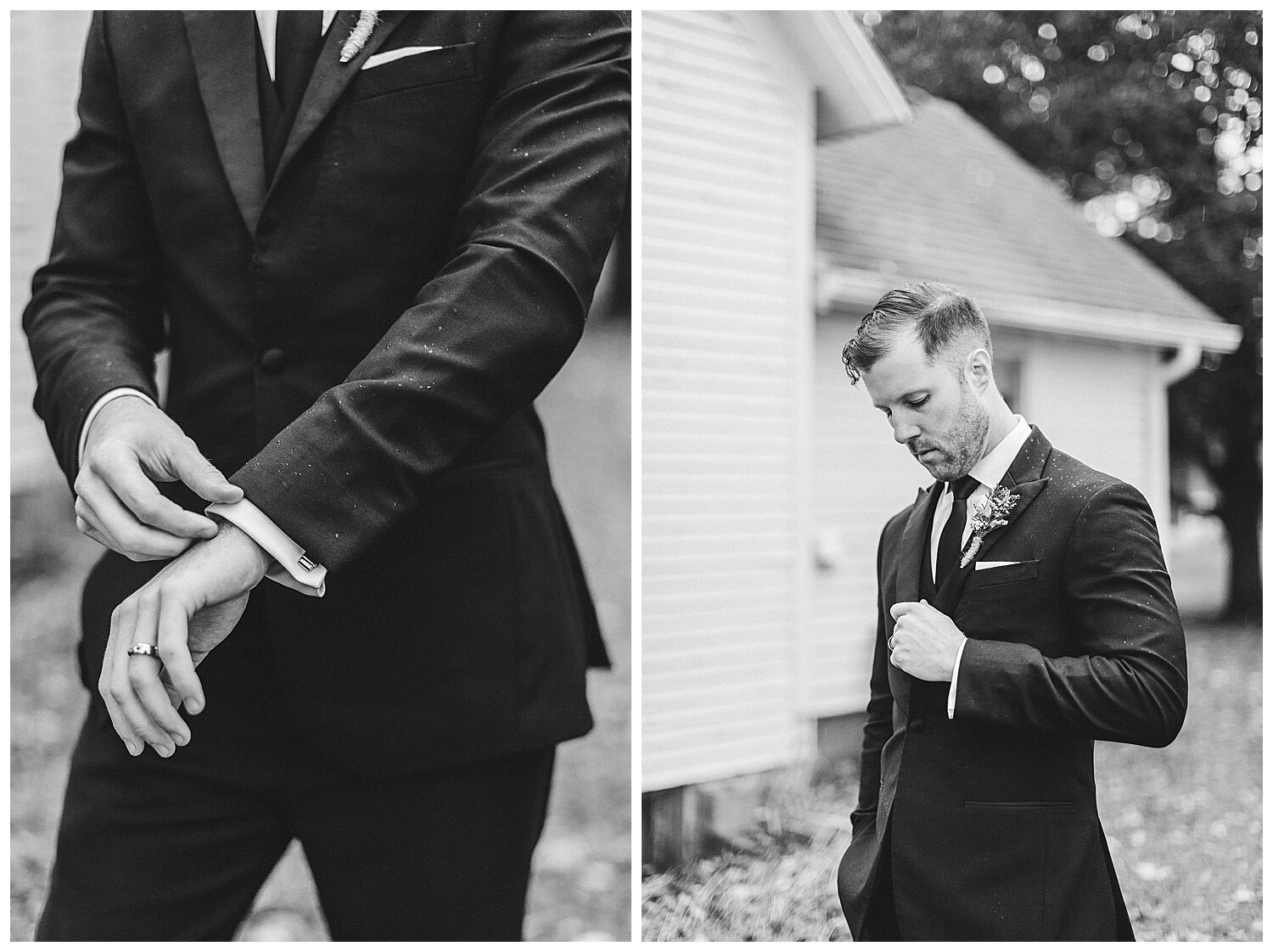 groom portraits in a black tux